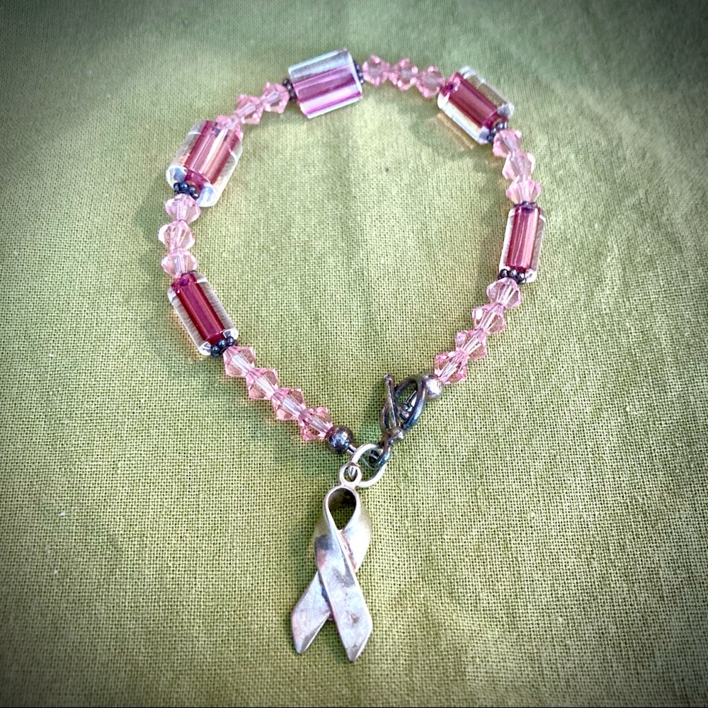 Breast Cancer Awareness Beaded Bracelet